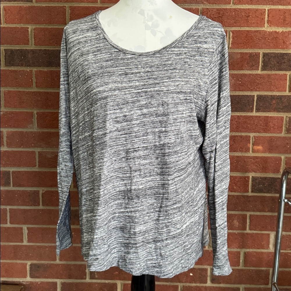 LOFT (Ann Taylor) 100% Cotton Long Sleeve Scoop Neck XL Tee